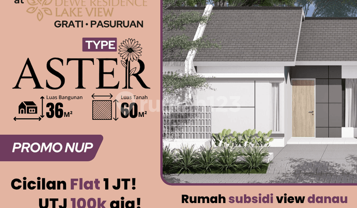 Rumah Tipe Aster 36/60 All In Sampai Kunci 4 Jt Blok I3 No 09