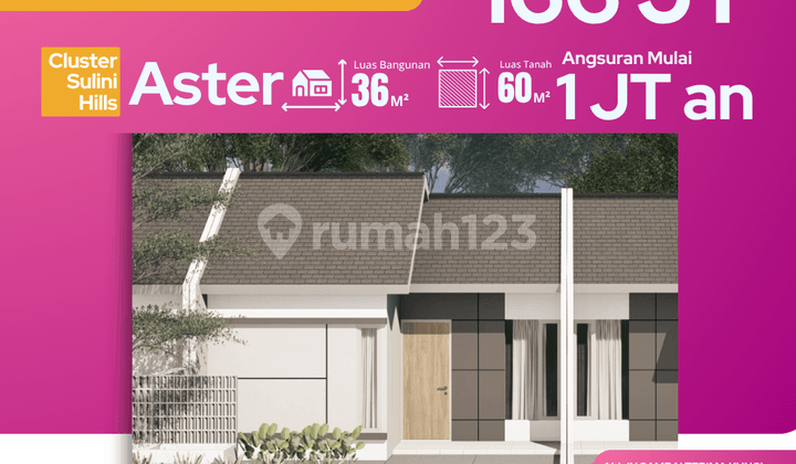 Rumah Baru Aster Grati, Booking 100Rb, Langsung Akad