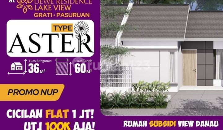 Rumah Aster Promo, UTJ 100rb, Cicilan 1 Juta