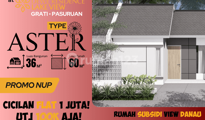 Promo Rumah Modern Minimalis Tipe Aster 36/60 Cicilan Flat!!