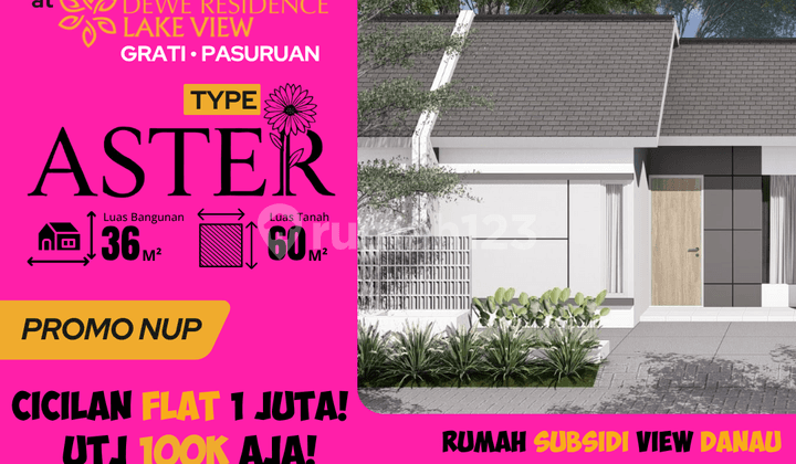 Rumah tipe Aster 36/60 Pasuruan View Danau, Cicilan Ringan Sejuta