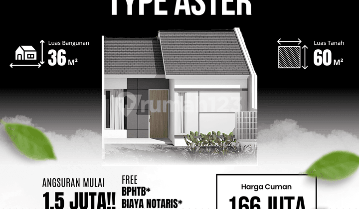 Rumah Baru Grati Pasuruan, Tipe 36/60, Tanpa DP, Harga 166Jt