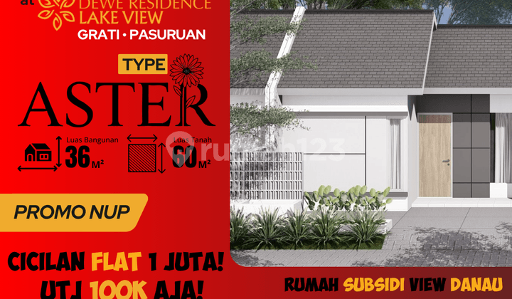 Rumah Aster 36/60 Cocok untuk Keluarga, Dekat RSUD & Tol Grati