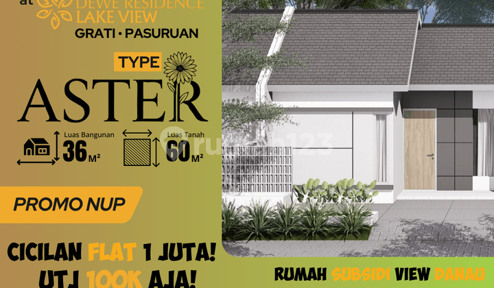 Rumah Aster 36/60 View Danau, Promo Cicilan Flat 1 Juta