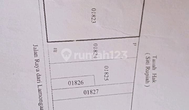 Land for Sale at 0 Raya Bunder, Lamongan Gresik, Area approximately 900 square meters.