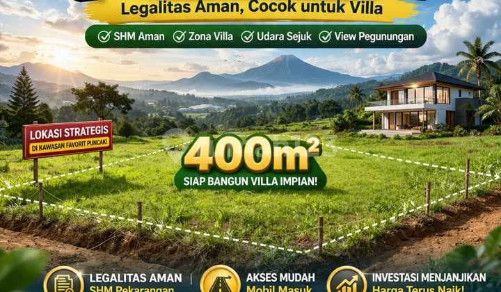 Tanah Dekat Jalan Raya Utama Puncak Best View Potensial