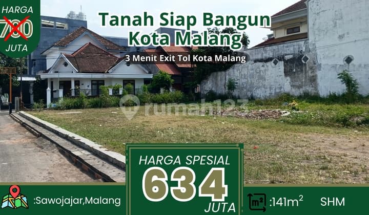 Tanah Siap Bangun Lokasi Strategis, Dekat Dengan Pusat Kota