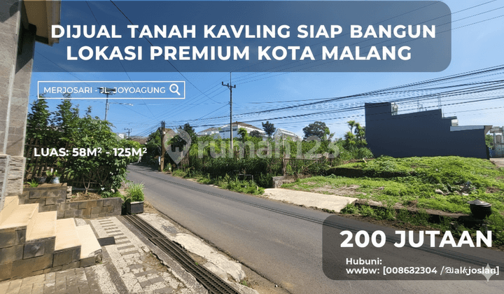 Malang City Land Location Merjosari SHM 8 Minutes to Ub Campus