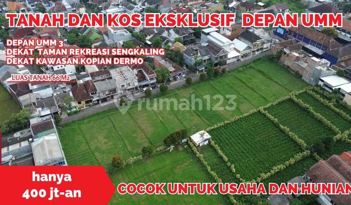 dijual tanah dan kos dau malang shm luas 132 m2