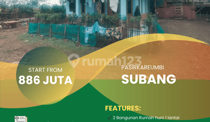 Dijual Rumah 1 Lantai di Pasirkareumbi, Subang