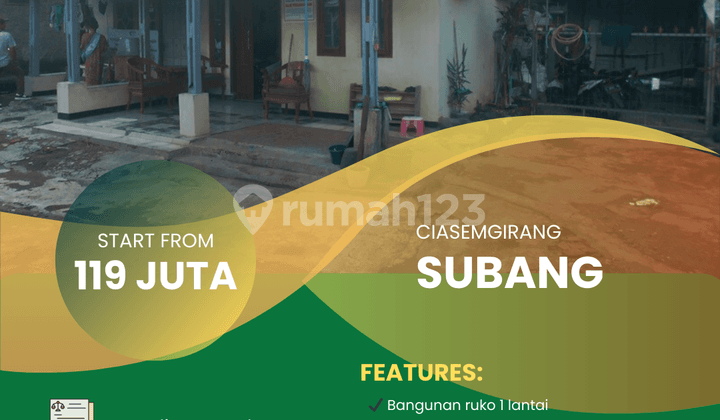 Dijual Rumah 1 Lantai di Ciasembaru, Subang