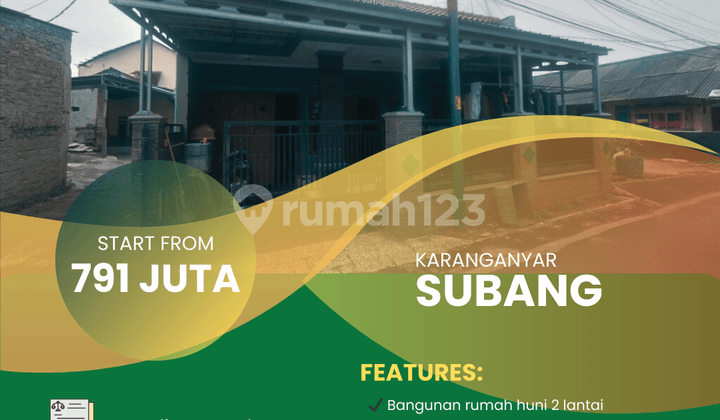 Dijual Rumah Huni 2 Lantai di Daerah Karanganyar, Subang, Jawa Barat