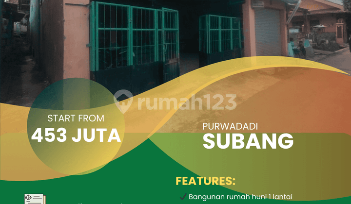 Dijual Rumah Hunian 1 Lantai di Purwadadi, Subang