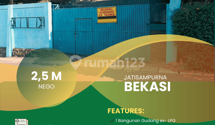Dijual Gudang 1 Lantai (Ex-Gudang Lpg)