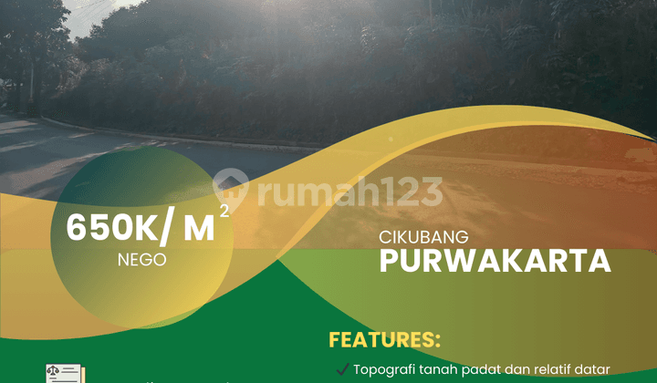 Dijual Sebidang Tanah Luasan 5,7 Hektar di Cikubang, Purwakarta, Jawa Barat