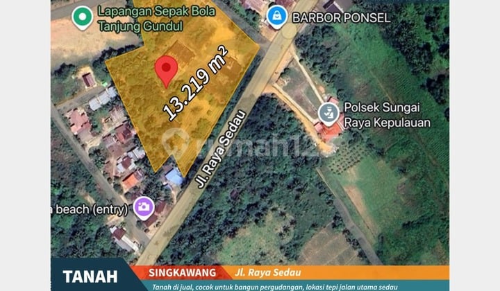 Land suitable for building warehouses, located on the edge of a main road, newly.