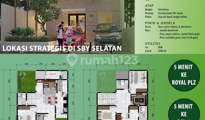 Rumah Mewah 2 Lantai Di Karah Surabaya