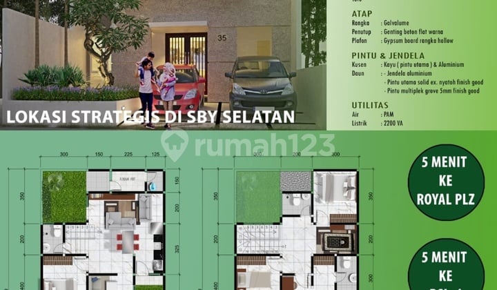 Rumah Mewah 2 Lantai Di Karah Surabaya