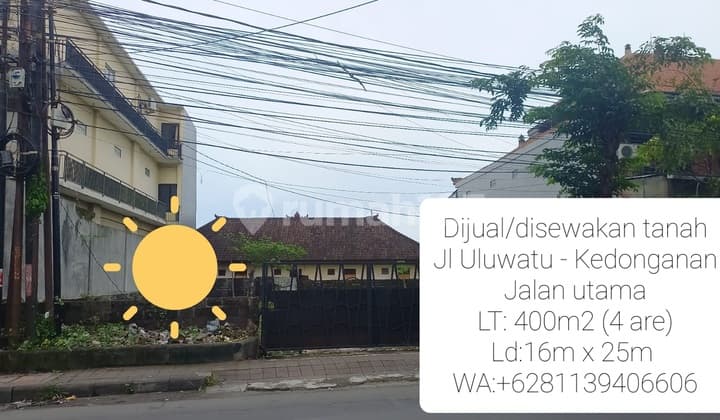 Dijual/Disewakan Tanah 4 Are di Jalan Uluwatu Kedonganan, Jimbaran
