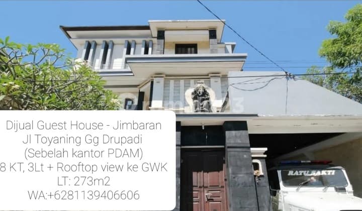 Dijual Guest House Jimbaran, Kedonganan, 8 Kamar