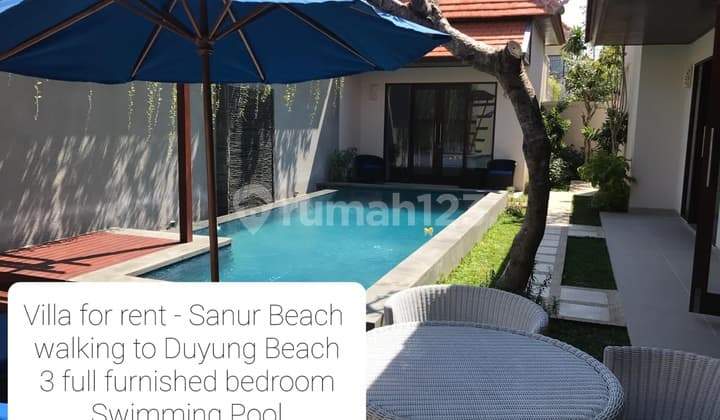 3 Bedrooms Fully Furnished Villa For Rent, Walking Distance to Sanur Beach