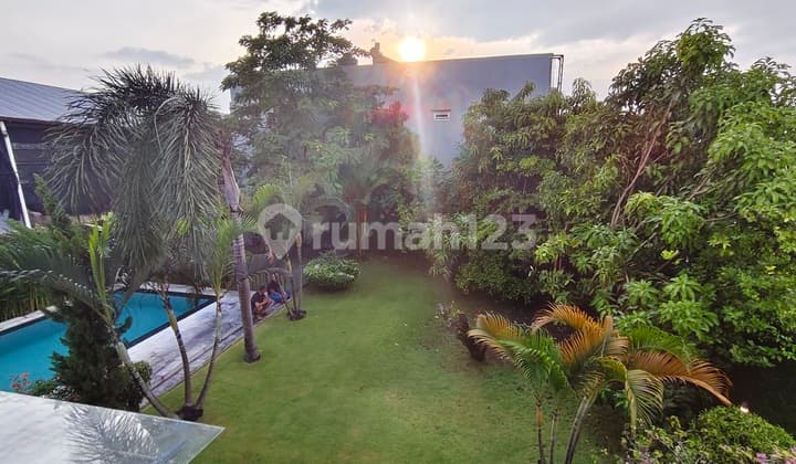 Yearly Rent Or Leasehold Villa 2 Br Big Garden In Kerobokan Rice Field View