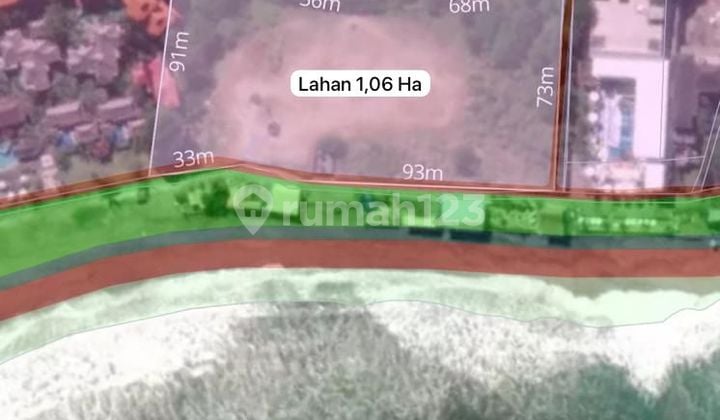 For Sale Beachfront Land Batu Belig Seminyak 1.06 Hectares Pink Zone