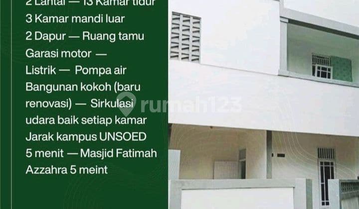 Dijual Bangunan Kos Cocok untuk Investasi Dekat Kampus Unsoed