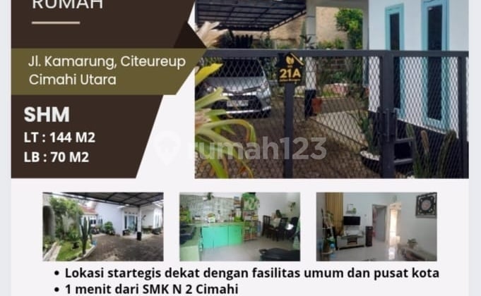 Dijual Rumah Di Jalan Kamarung Citeureup Cimahi Utara, Dekat Smk N 2 Cimahi