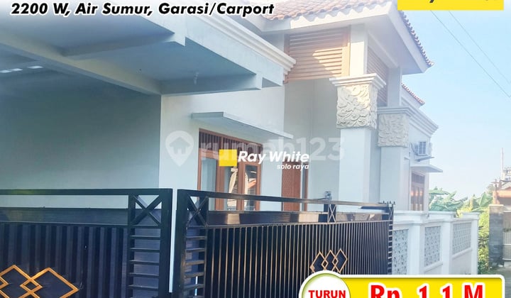 Rumah 3Kamar Siap Huni Akes Mobil, Dekat Sma 8 Mojosongo Solo