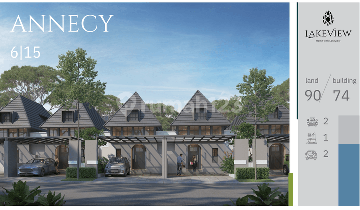 Citra Garden Rumah Mewah View Danau di Sidoarjo Kota, Bunga Ringan