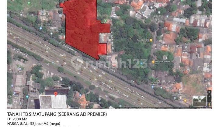 Dijual/disewa Tanah Komersial 7.000m² Tb Simatupang - Lokasi Premium Pinggir Tol, Jakarta Selatan