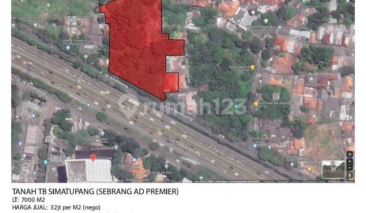Dijual/disewa Tanah Komersial 7.000m² Tb Simatupang - Lokasi Premium Pinggir Tol, Jakarta Selatan