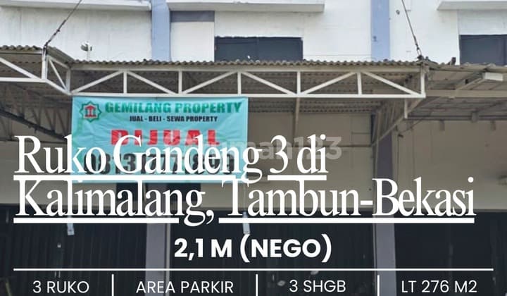 3 Ruko Gabungan di Tambun Ini Cocok untuk Bisnis Kamu,,Yakinlah,,