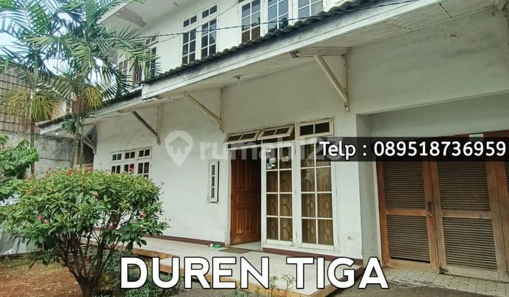 Duren Tiga - Rumah Lama Hitung Tanah Area Ramai di Pinggir Jalan Utama