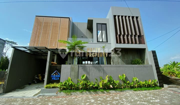 Villa Modern Minimalis Fully Furnish View Sawah dan Gunung Merapi
