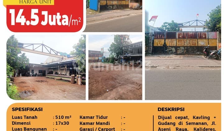 FOR SALE: TANAH DI JL. H. ASENI RAYA - SEMANAN, JAKARTA BARAT