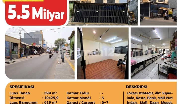 For Sale: Ruko Gandeng Duri Kosambi, Jakarta Barat