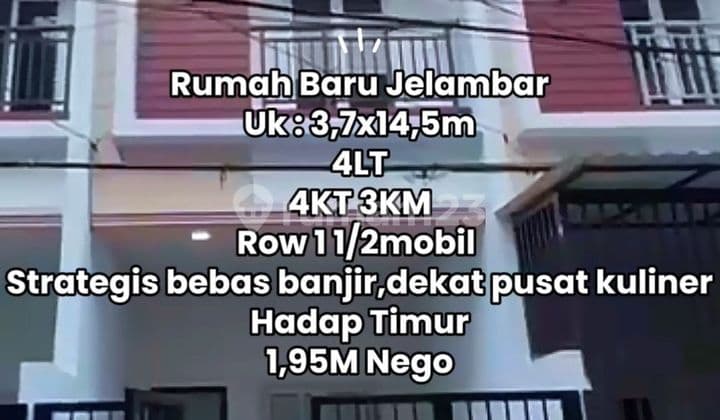 Rumah Baru Strategis Jelambar Grogol Row 1 1/2 Mobil