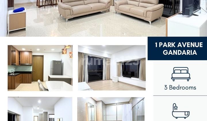 Disewakan Apartemen 1 Park Avenue 3 Kamar Tidur Furnished