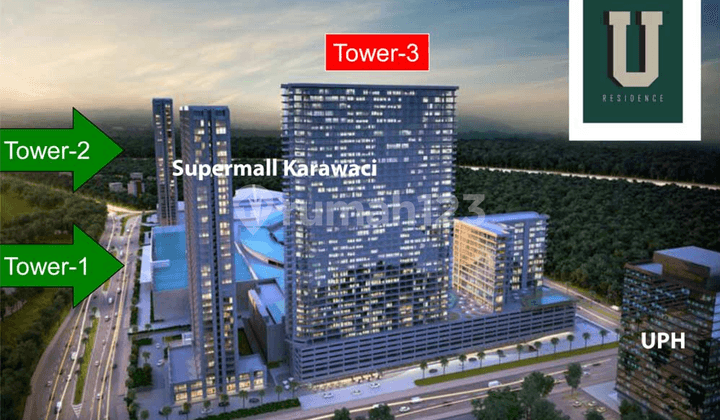 U Residence Karawaci Tower 1 Studio Full Furnished - DIJUAL