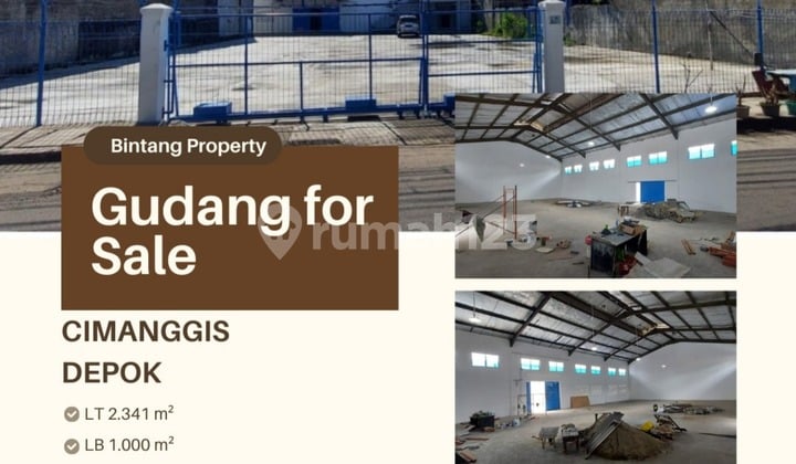 Dijual Gudang Cimanggis Tapos Depok Akses Tol Cijago