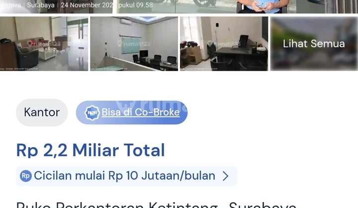 Ruko Perkantoran di Ketintang. Puri Regency Bisnis Center