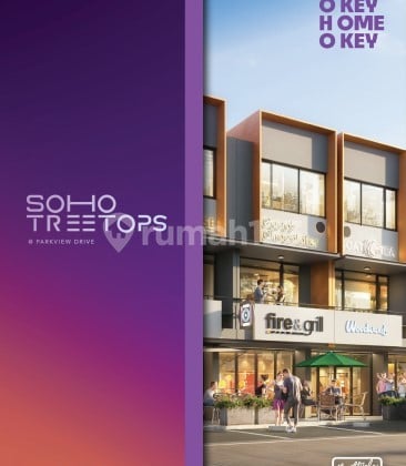Ruko Modern 3 Lantai Full Fitur - Alfresco & Backyard, Harga Termurah Soho Park Serpong