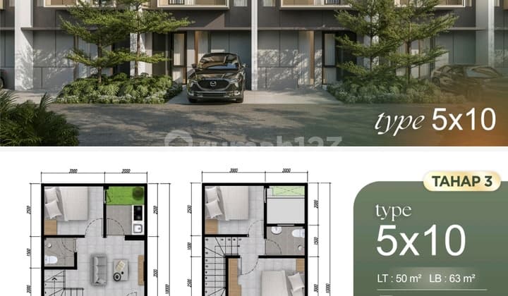 Rumah Baru 2 Lantai Park Sunrise Surabaya Timur Rungkut