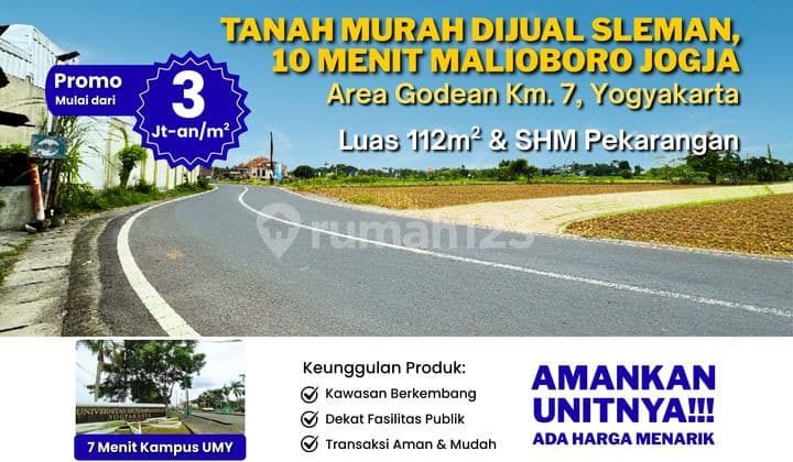 Tanah Dijual Sleman, 10 Menit Malioboro
