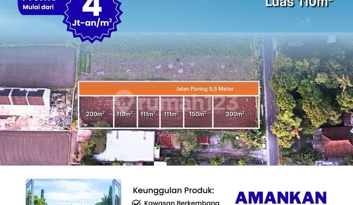 Tanah Sleman Dekat Kampus Ugm, SHM Pekarangan 500 Juta-An