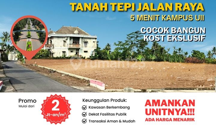 Tanah Sleman Area Kampus Uii dan Kopi Klothok Jogja, View Merapi dan Nyaman Huni