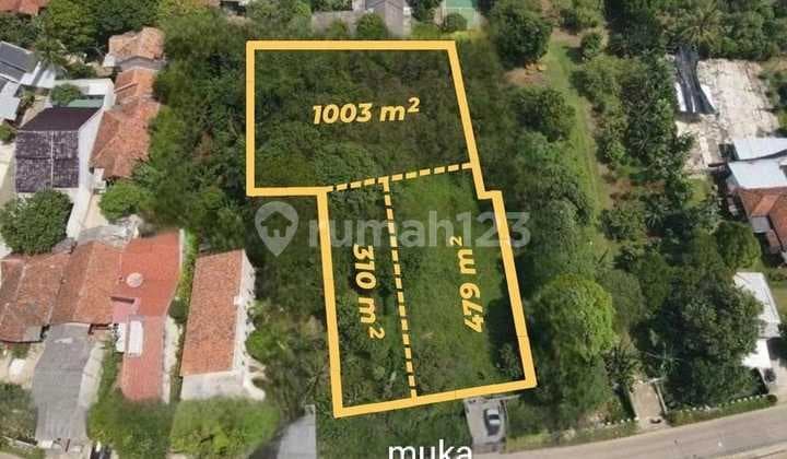 Tanah Ngantong Pinggir Jalan Raya Ramai dan Padat Penduduk Pasir Putih Sawangan