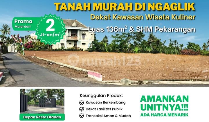 Affordable Land in Ngaglik, 2 Minutes to The Waroeng Of Raminten